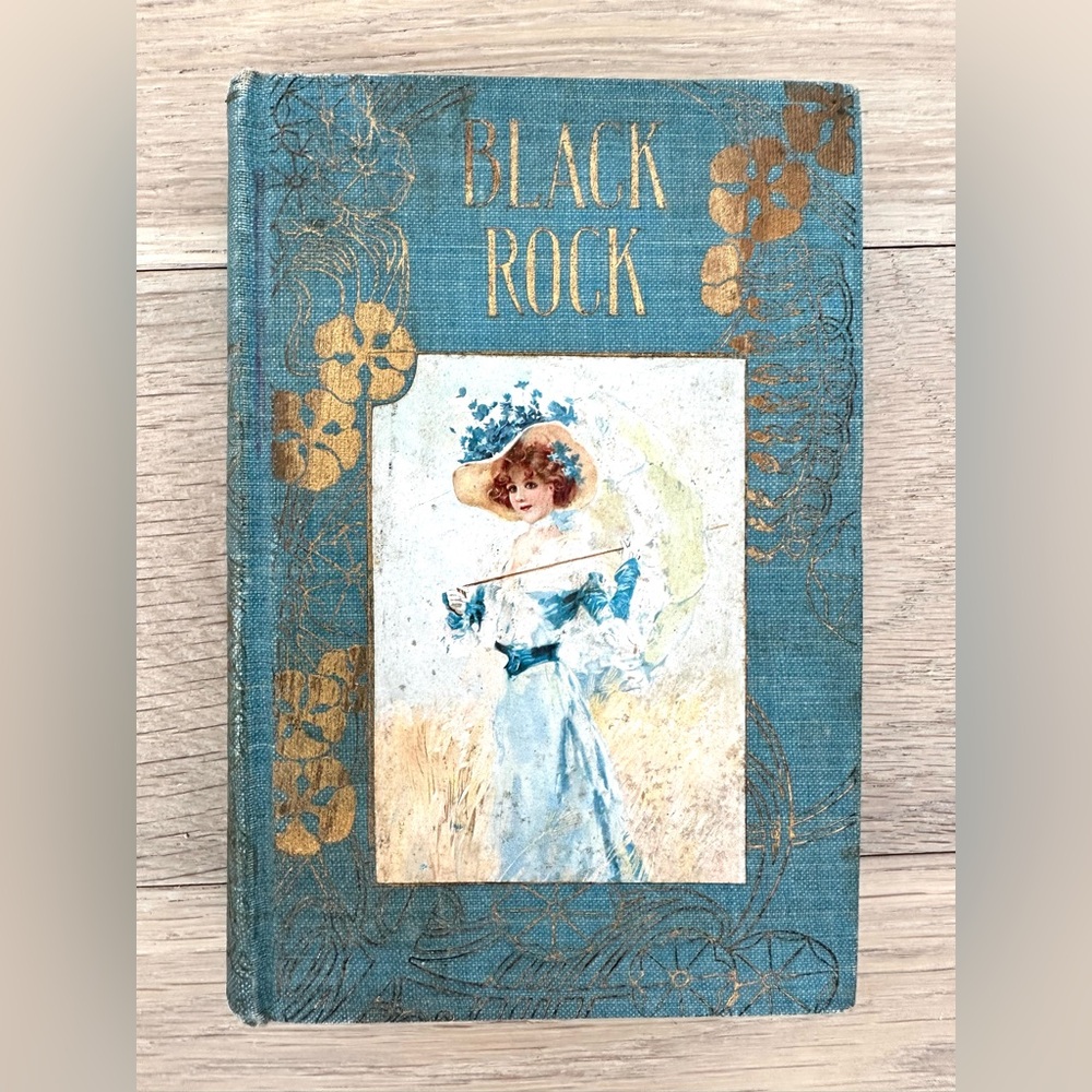 Vintage 'Black Rock' Book with Blue and Gold Cover Coffee Table Book
